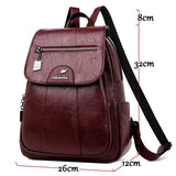 Retro Women Leather Backpack