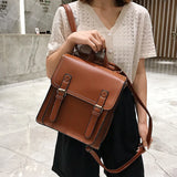 Classic Retro Leather Backpack