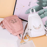 White Leather Backpack