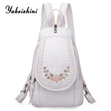 White Leather Backpack