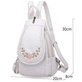 White Leather Backpack