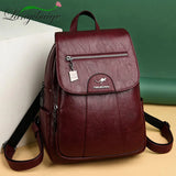 Retro Women Leather Backpack