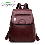 Retro Women Leather Backpack